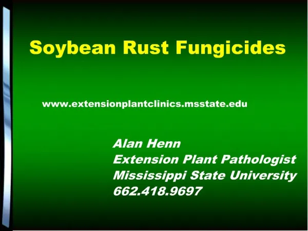 Soybean Rust Fungicides