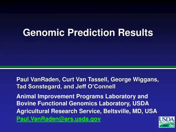 Genomic Prediction Results