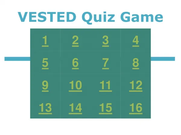 VESTED Quiz Game