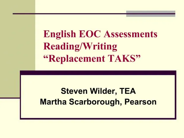 English EOC Assessments Reading