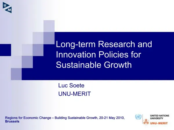 Long-term Research and Innovation Policies for Sustainable Growth