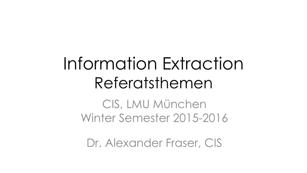 information extraction referatsthemen