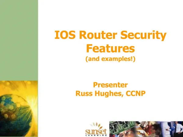 IOS Router Security Features and examples