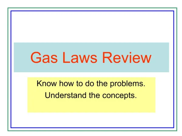 Gas Laws Review