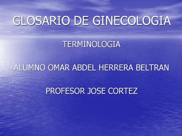 GLOSARIO DE GINECOLOGIA