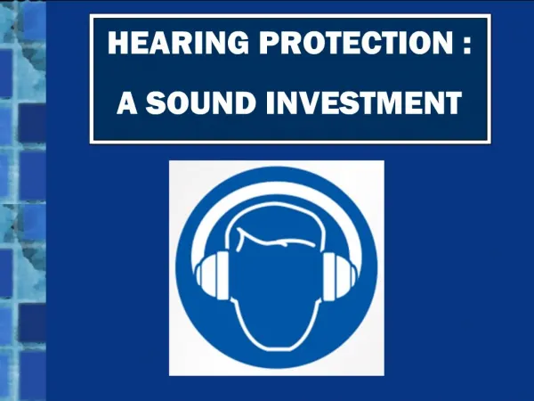 HEARING PROTECTION : A SOUND INVESTMENT