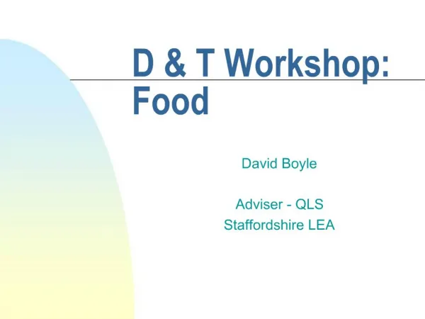 D T Workshop: Food