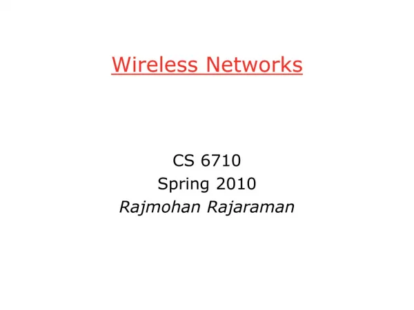 Wireless Networks