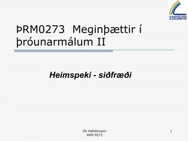 RM0273 Megin ttir r unarm lum II