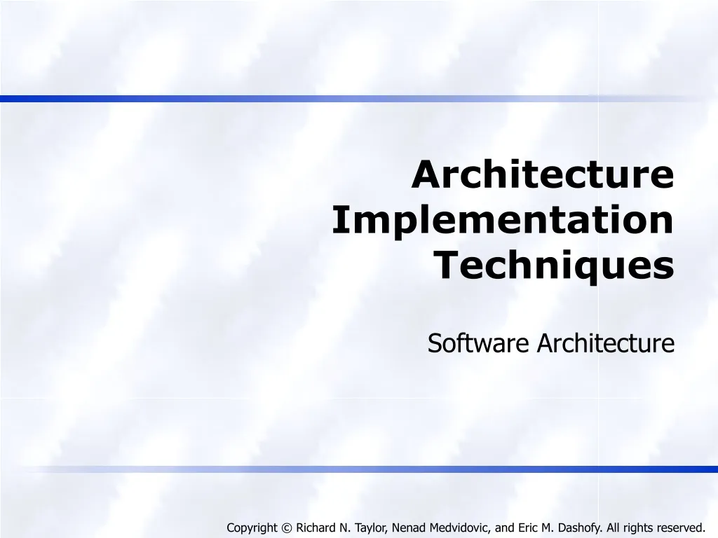 architecture implementation techniques