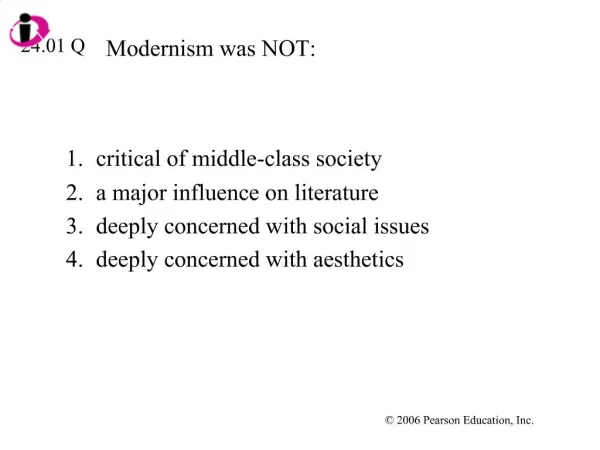 Modernism was NOT: