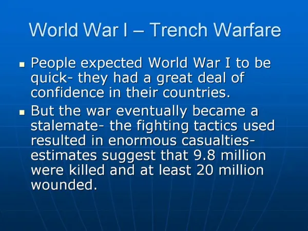 World War I Trench Warfare