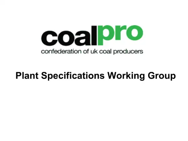 Plant Specifications Working Group
