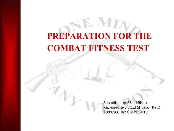 PREPARATION FOR THE COMBAT FITNESS TEST