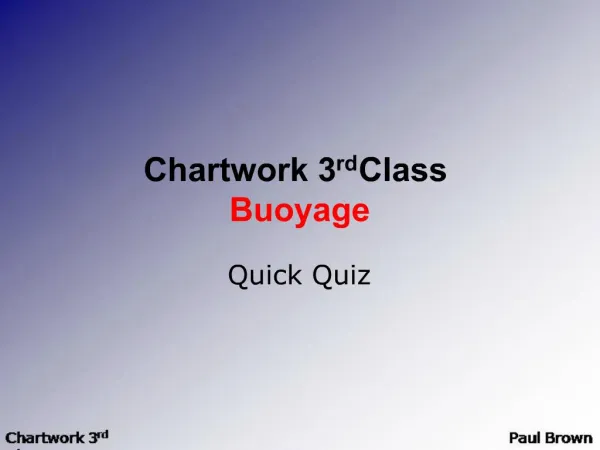 Chartwork 3rd Class Buoyage