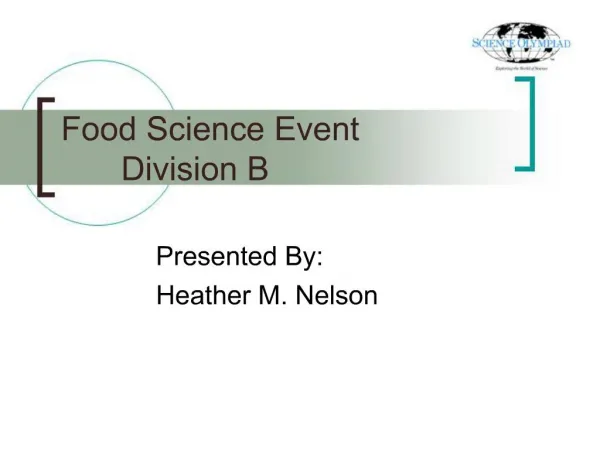 Food Science Event Division B