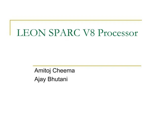 LEON SPARC V8 Processor