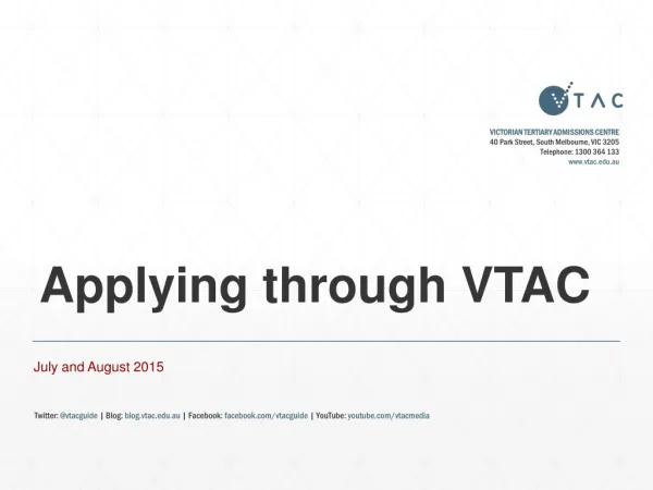 Applying through VTAC