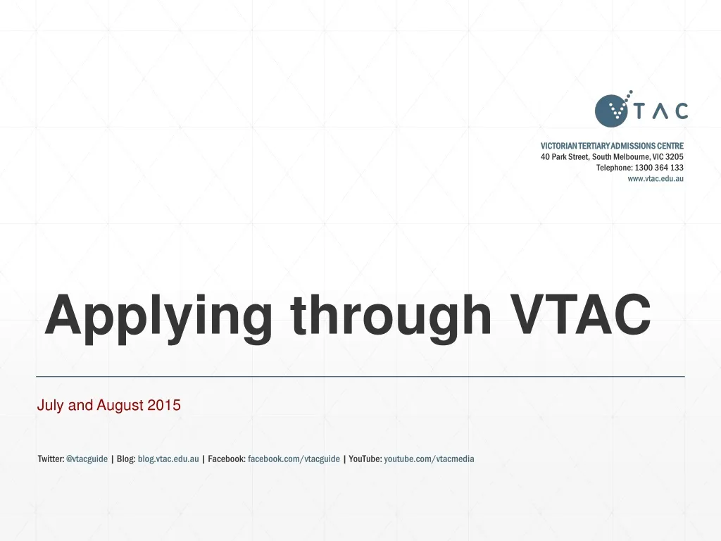 applying through vtac