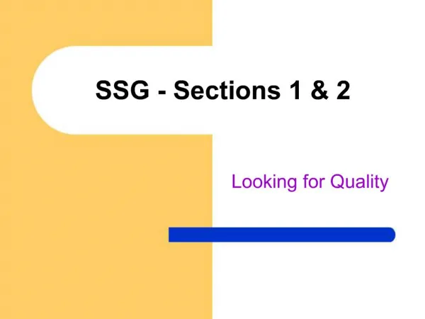 SSG - Sections 1 2