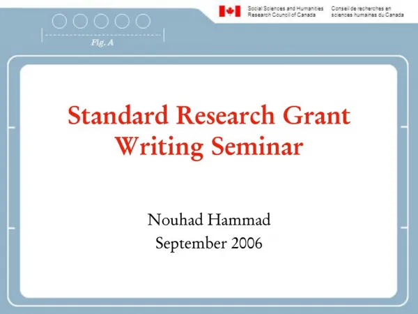 Standard Research Grant Writing Seminar