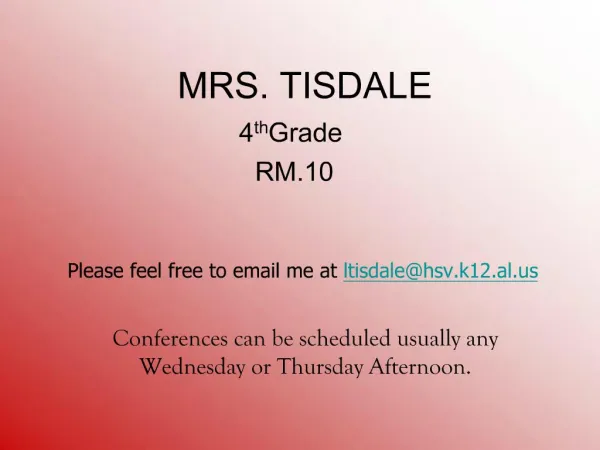 MRS. TISDALE