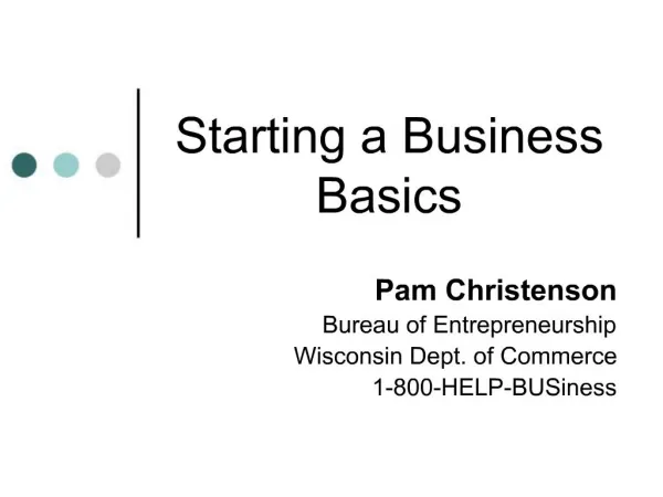 Starting a Business Basics