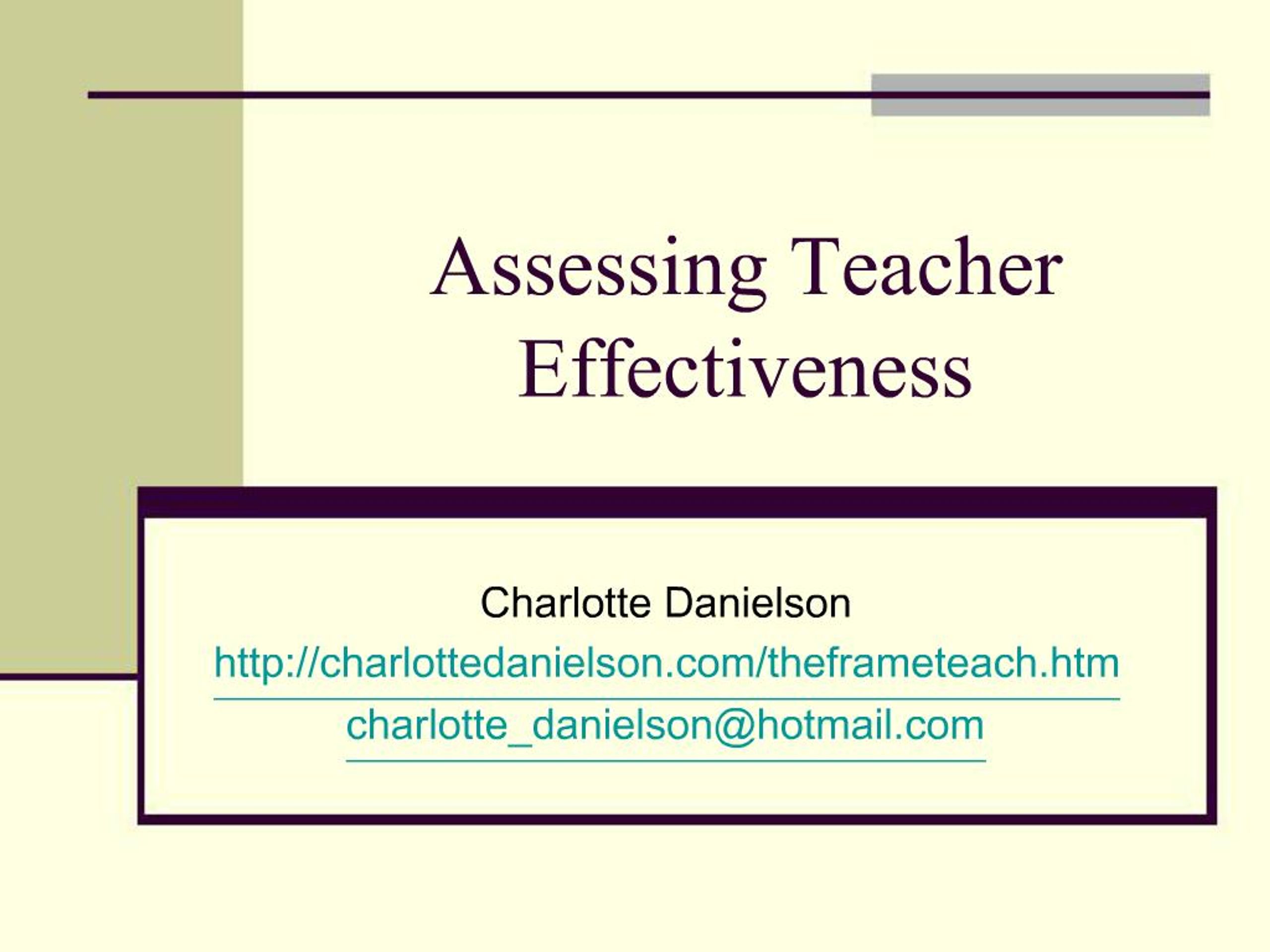 PPT - Assessing Teacher Effectiveness PowerPoint Presentation, free ...