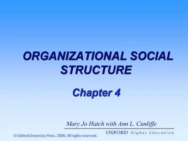 ORGANIZATIONAL SOCIAL STRUCTURE