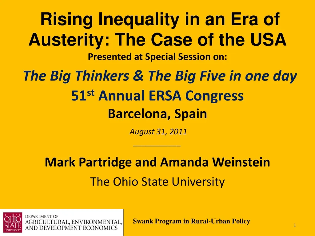rising inequality in an era of austerity the case