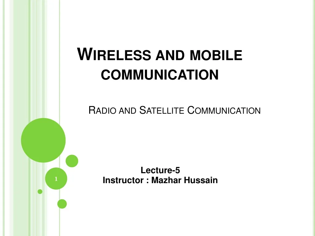 wireless and mobile communication