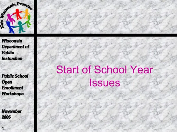 Start of School Year Issues