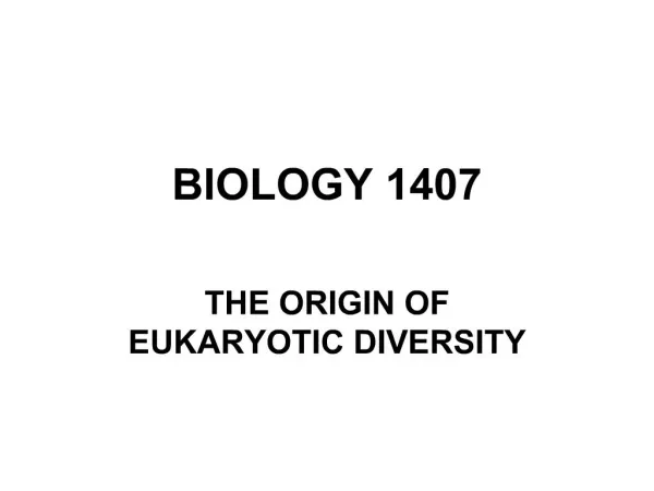 BIOLOGY 1407