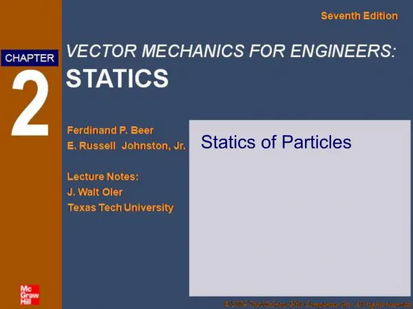 Statics of Particles