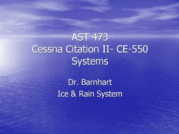 AST 473 Cessna Citation II- CE-550 Systems
