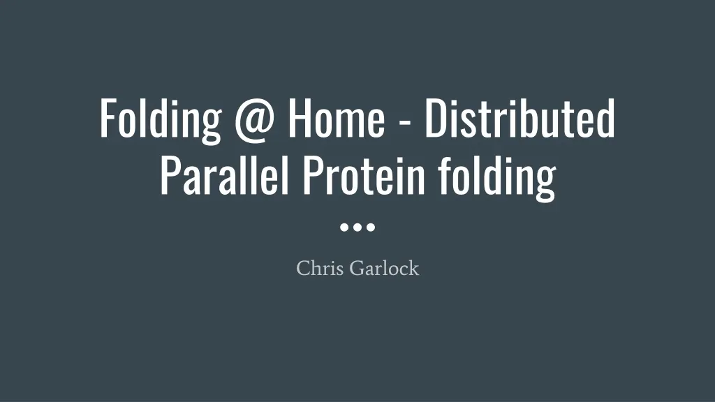 folding @ home distributed parallel protein folding