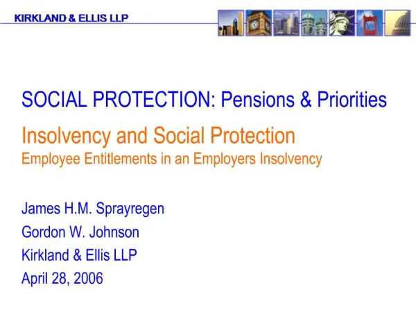 Insolvency and Social Protection Employee Entitlements in an Employers Insolvency