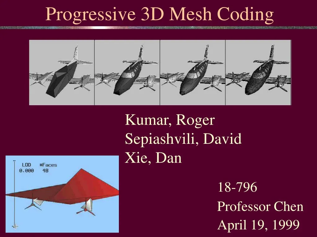 progressive 3d mesh coding