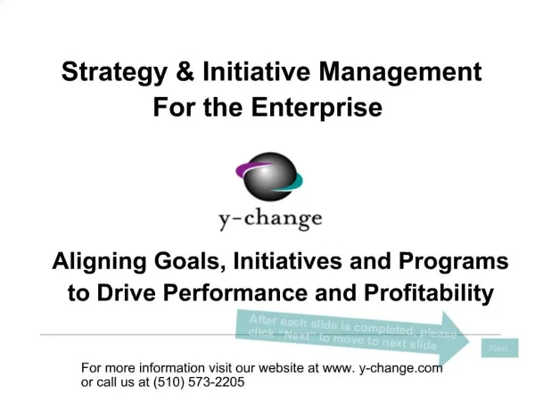 Strategy Initiative Management For the Enterprise