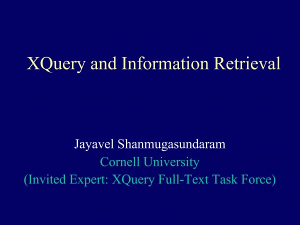 XQuery and Information Retrieval