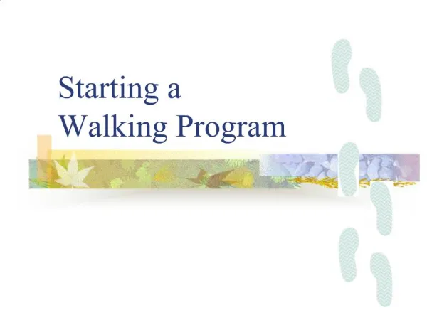 Starting a Walking Program