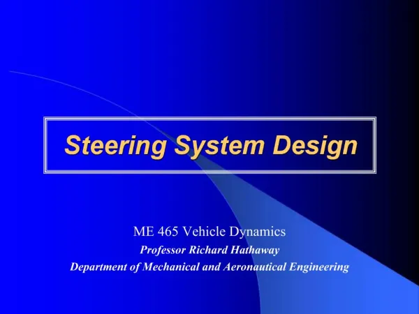 Steering System Design