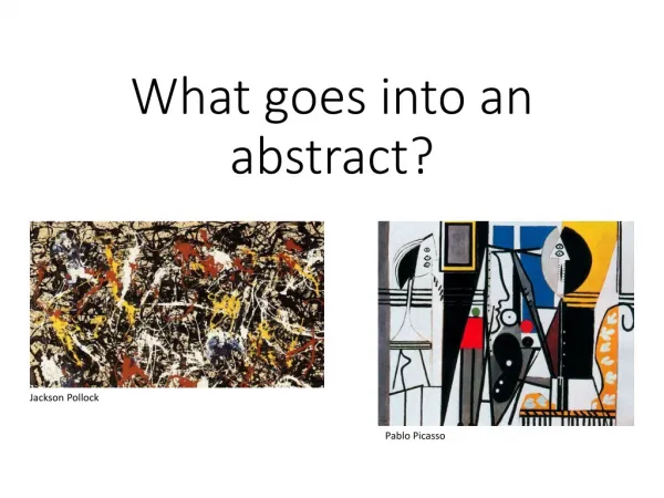 What goes into an abstract?