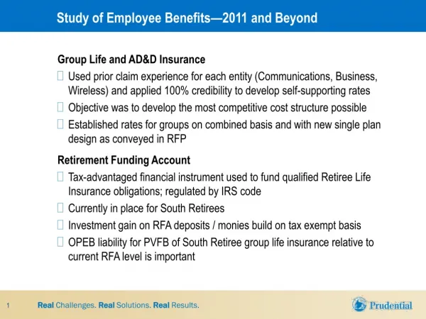 Study of Employee Benefits—2011 and Beyond