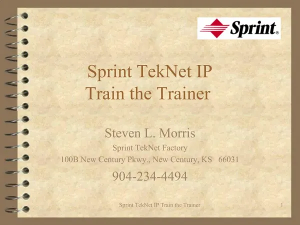Sprint TekNet IP Train the Trainer