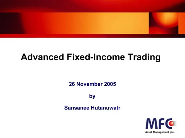 Advanced Fixed-Income Trading