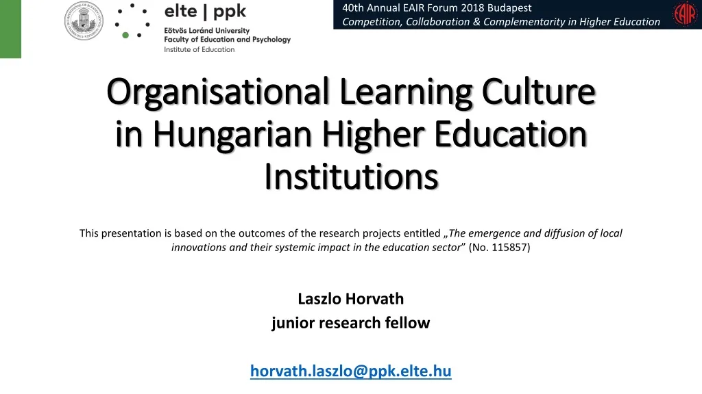 organisational learning culture in hungarian higher education institution s