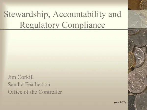 Stewardship, Accountability and Regulatory Compliance