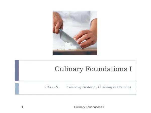 Culinary Foundations I