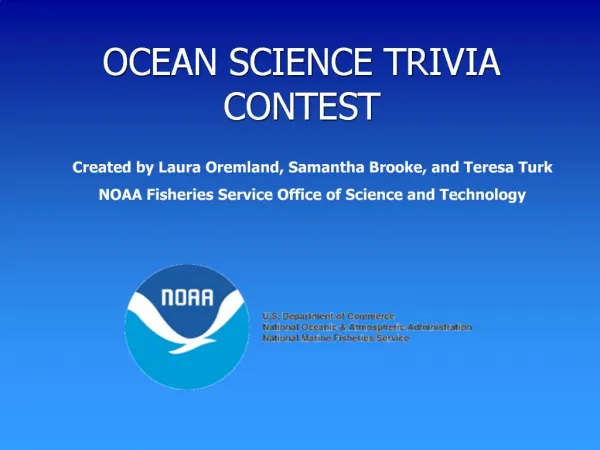 OCEAN SCIENCE TRIVIA CONTEST
